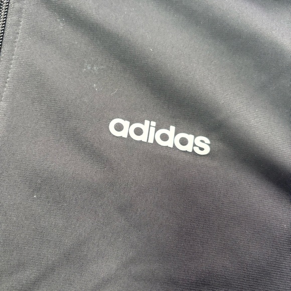 Adidas Black Track Jacket with White Stripes - Picture 3 of 4